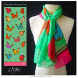 Marrero Collection Boho Long Butterfly Print Scarf