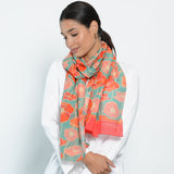 Poppies Print Oblong Scarf